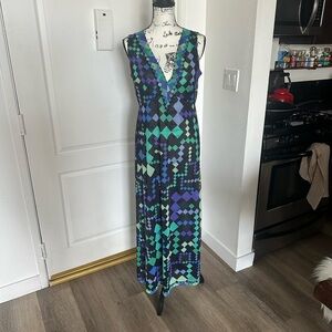 VTG EMILIO PUCCI 1960s Geometric Patterned Maxi Dress Med